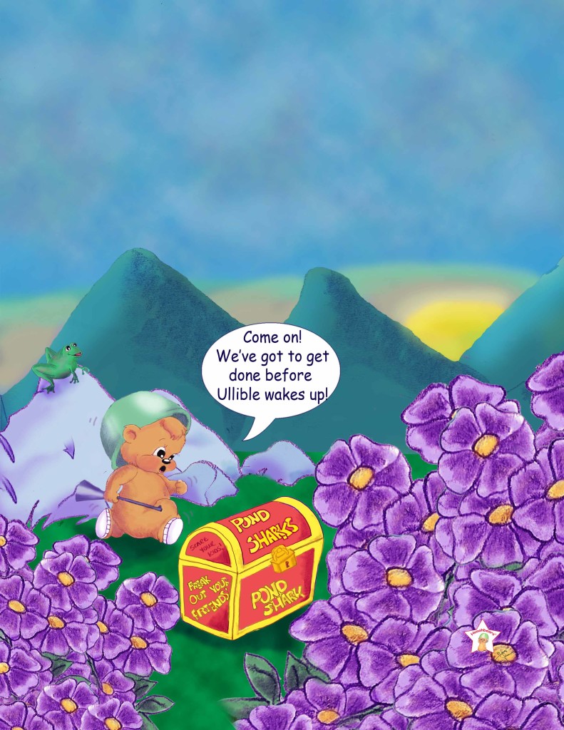 words and Ulysses and dan'l and chest mountain background flowers and  with clouds for hooahs